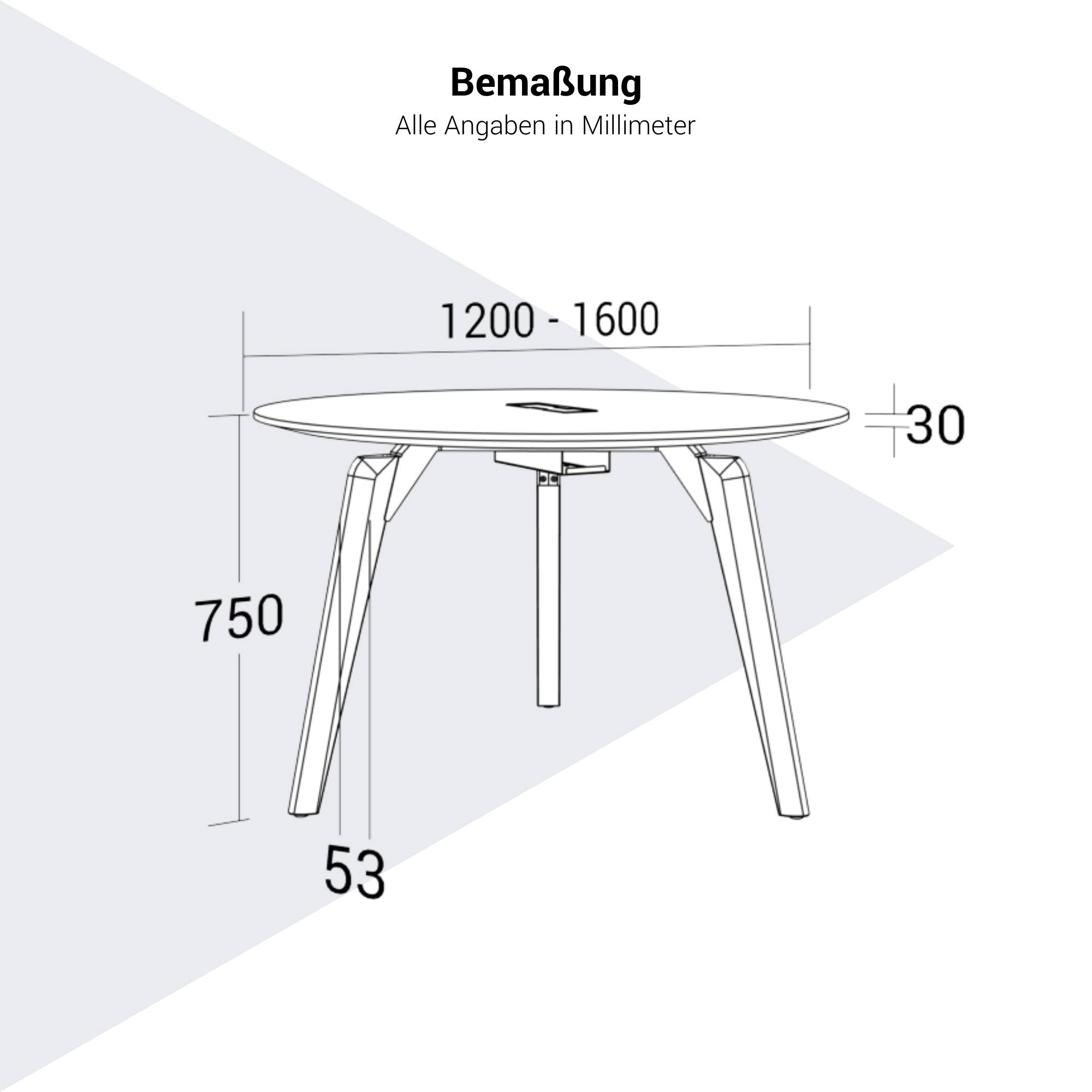 BRALCO RAIL Meeting table | Round, 1200 - 1600 mm (4 - 6 persons), real wood, white oak - 11 Main Image