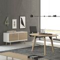 BRALCO RAIL Meeting table | Round, 1200 - 1600 mm (4 - 6 persons), real wood, white oak - 13 Thumbnail Image