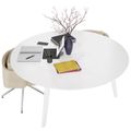 BRALCO RAIL Meeting table | Round, 1200 - 1600 mm (4 - 6 persons), real wood, white oak - 5 Thumbnail Image