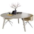 BRALCO RAIL meeting table | Round, 1200 - 1600 mm (4 - 6 people), real wood, light gray oak - 4 Thumbnail Image