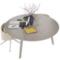 BRALCO RAIL meeting table | Round, 1200 - 1600 mm (4 - 6 people), real wood, light gray oak - 5 Thumbnail Image