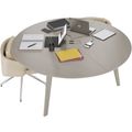 BRALCO RAIL meeting table | Round, 1200 - 1600 mm (4 - 6 people), real wood, light gray oak - 5 Thumbnail Image