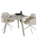 BRALCO RAIL meeting table | Round, 1200 - 1600 mm (4 - 6 people), real wood, light gray oak - 4 Thumbnail Image
