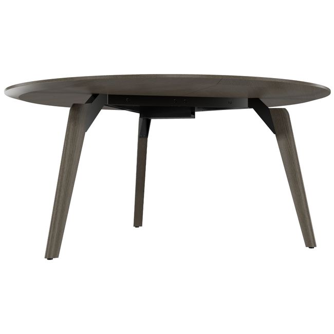 BRALCO RAIL meeting table | Round, 1200 - 1600 mm (4 - 6 people), real wood, dark gray oak - 3 Main Image