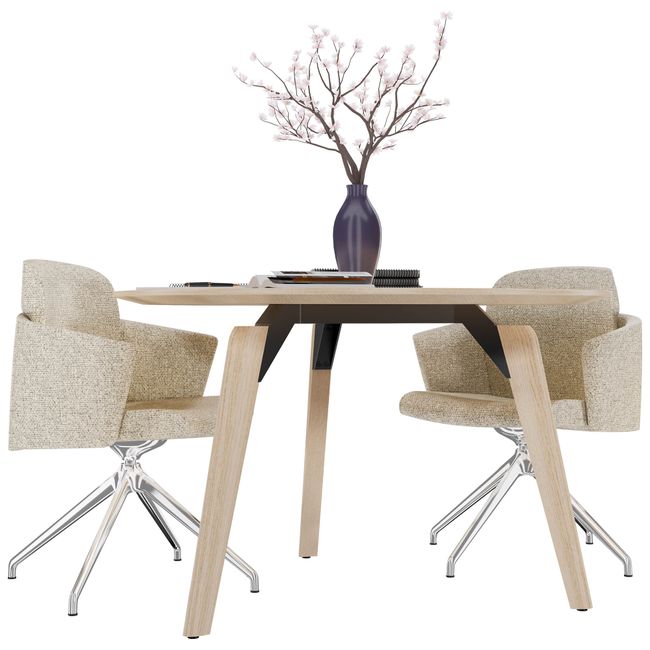 BRALCO RAIL Besprechungstisch | Rund, 1200 - 1600 mm (4 - 6 Personen), Echtholz, Eiche Natur