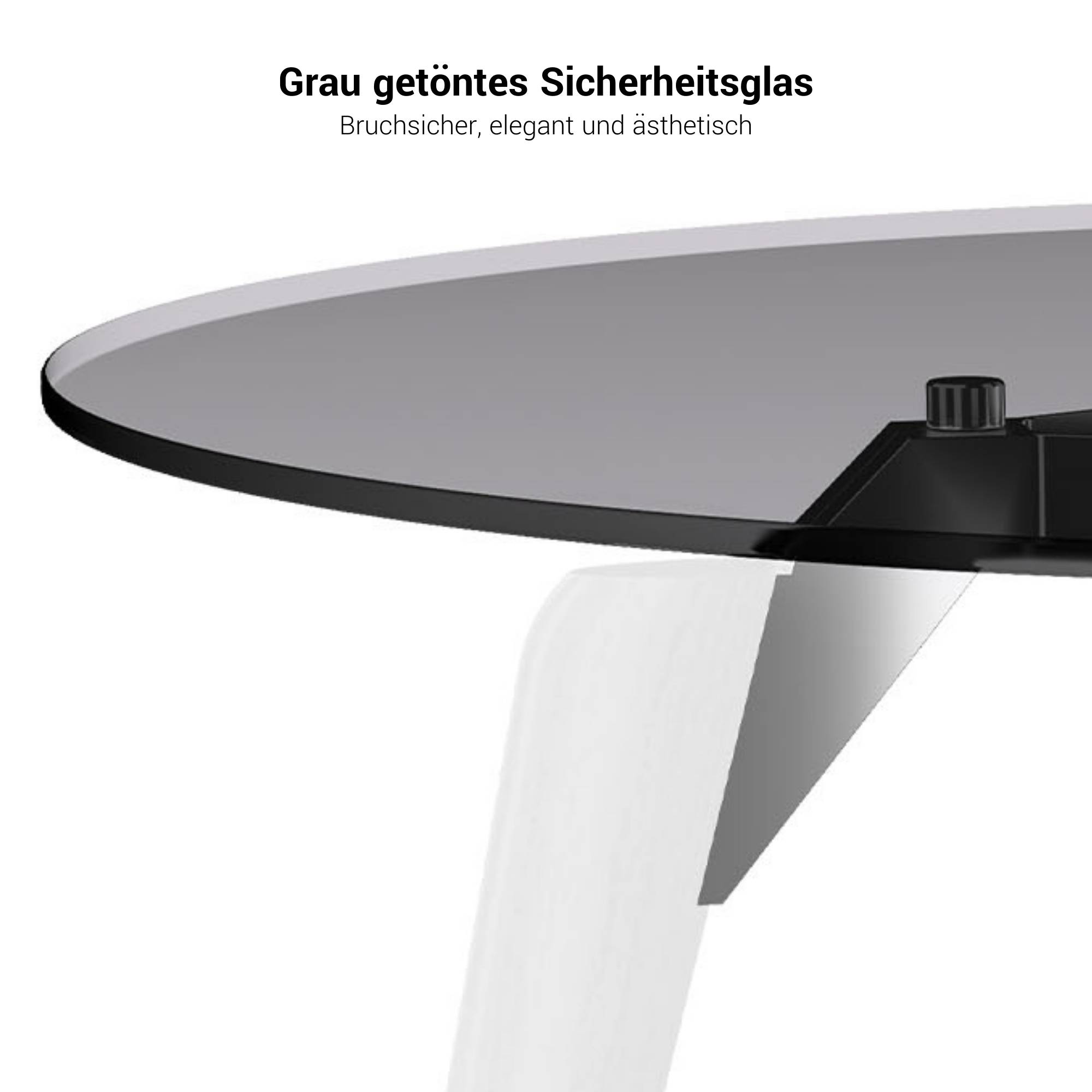 BRALCO RAIL meeting table | Round, 1200 - 1600 mm (4 - 6 people), gray tinted glass table top, solid oak wood frame - 8 Main Image