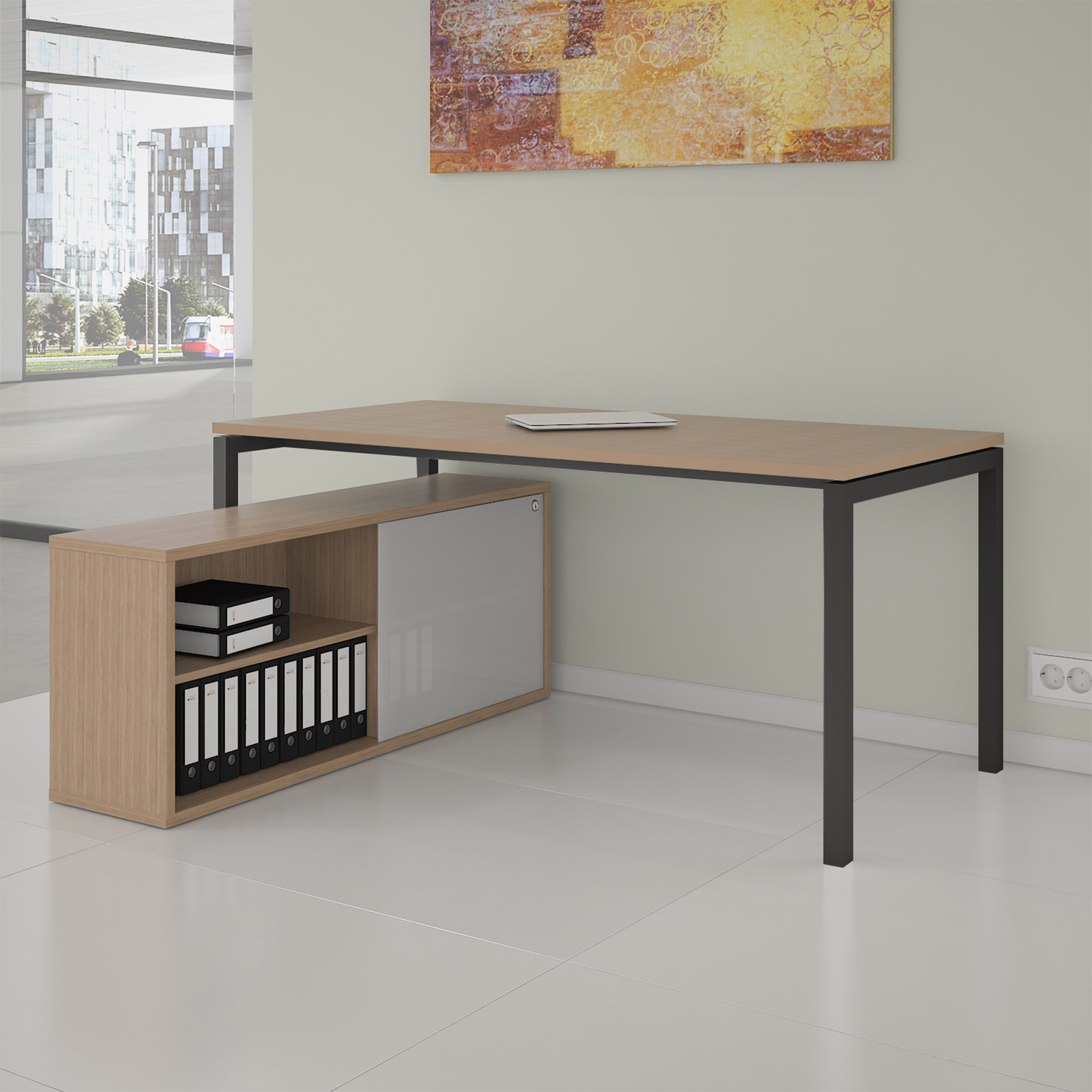 NOVA Lowboard | 1.5 OH, 1382 x 570 mm, amber oak - 1 Main Image