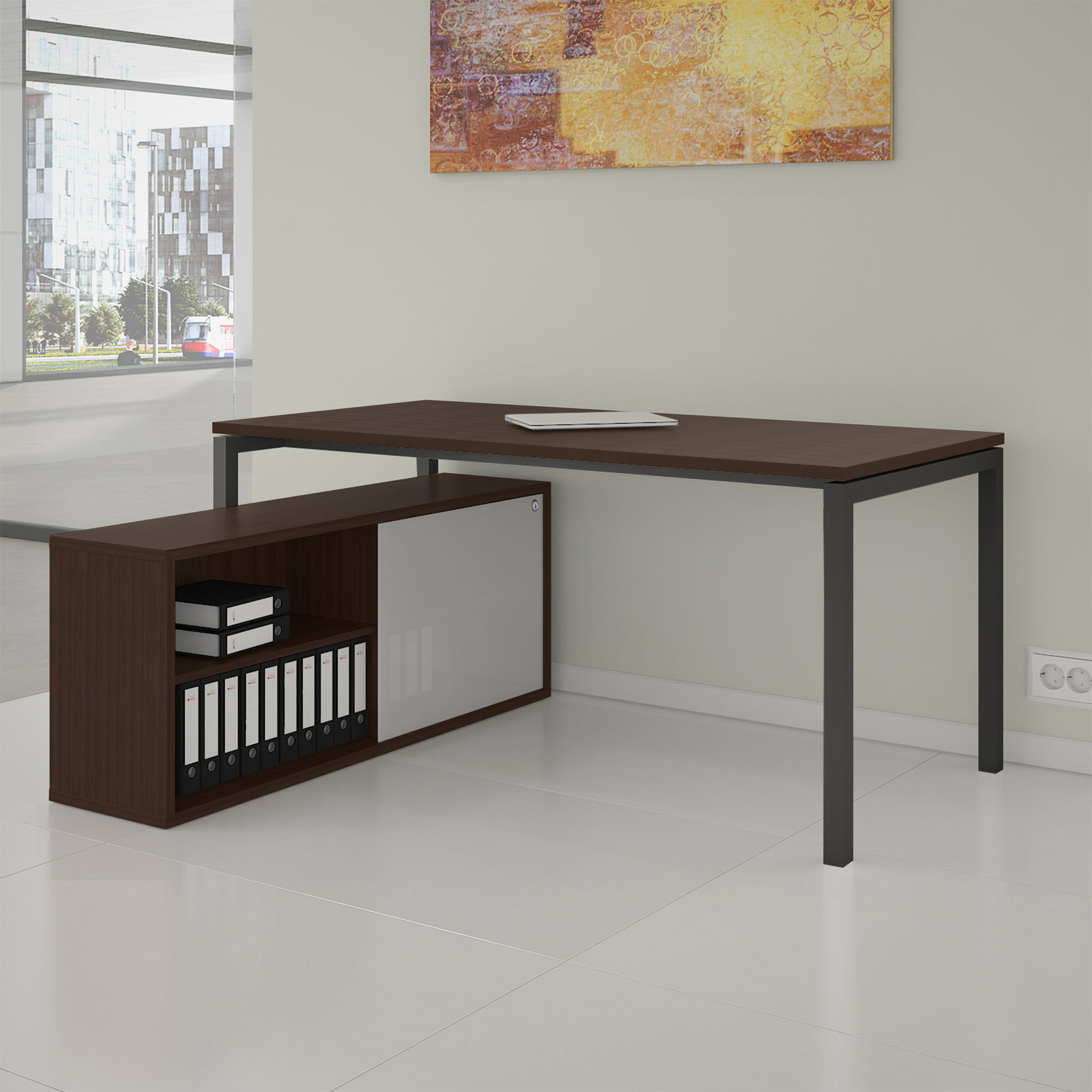 NOVA Lowboard | 1.5 OH, 1382 x 570 mm, walnut - 1 Main Image