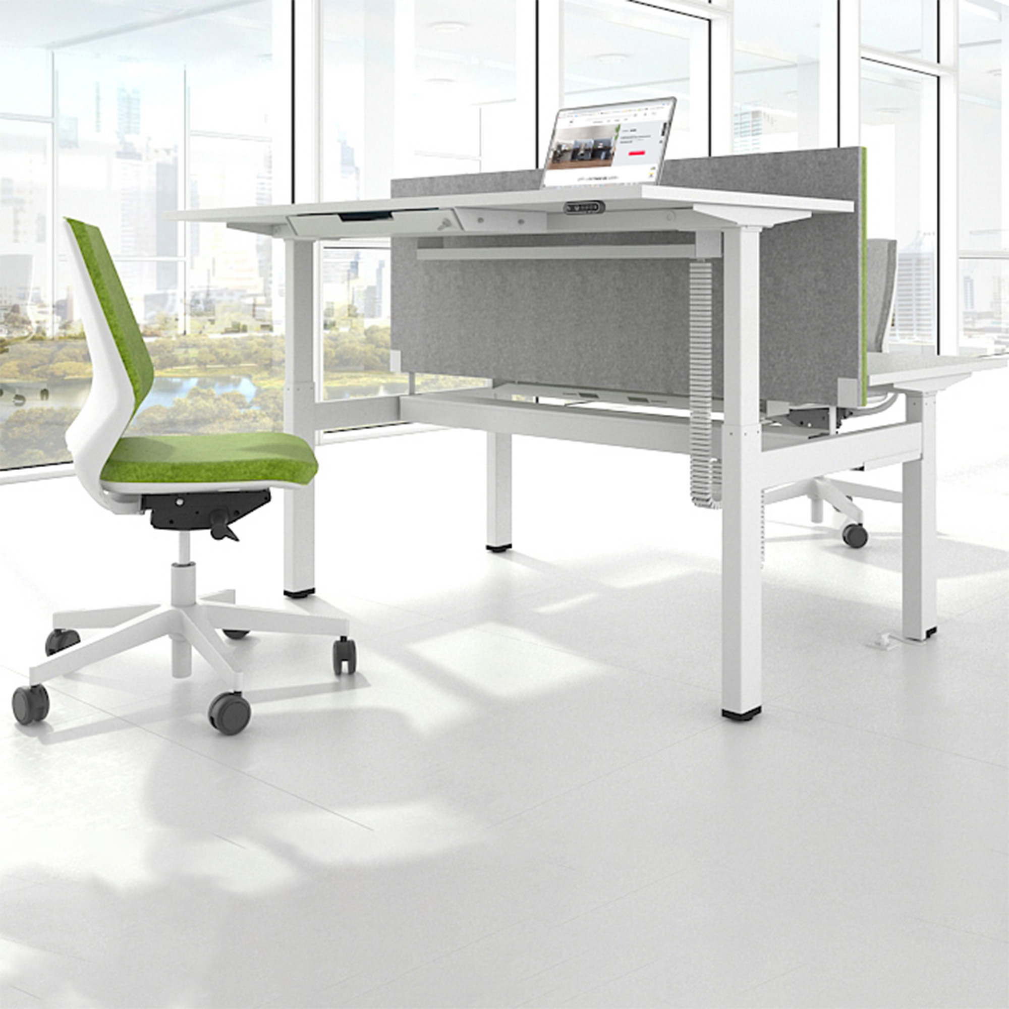 MOTION Desk del team | 1400 - 1800 mm, regolabile in altezza elettricamente, bianco - 11 Main Image