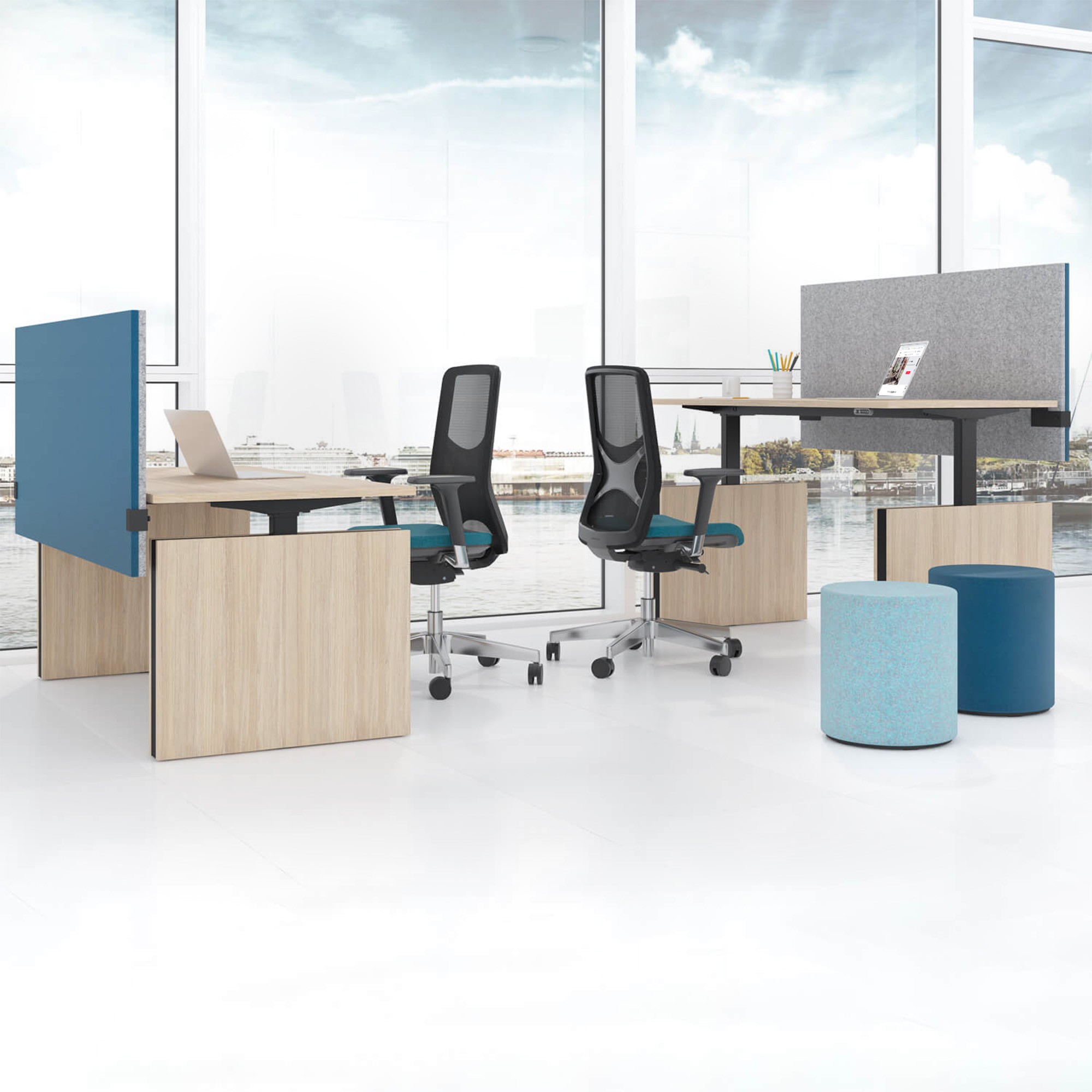 MOTION Desk del team | 1400 - 1800 mm, regolabile in altezza elettricamente, bianco - 12 Main Image