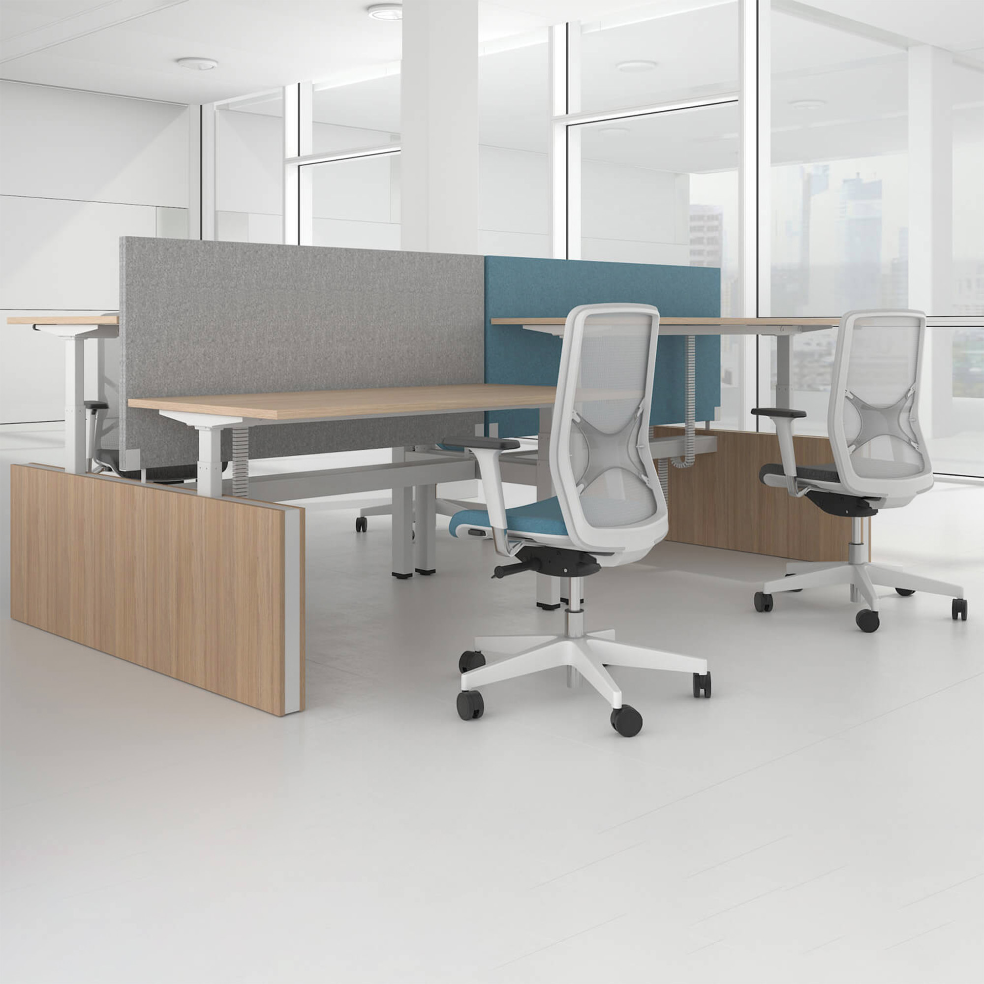 MOTION Desk del team | 1400 - 1800 mm, regolabile in altezza elettricamente, bianco - 14 Main Image