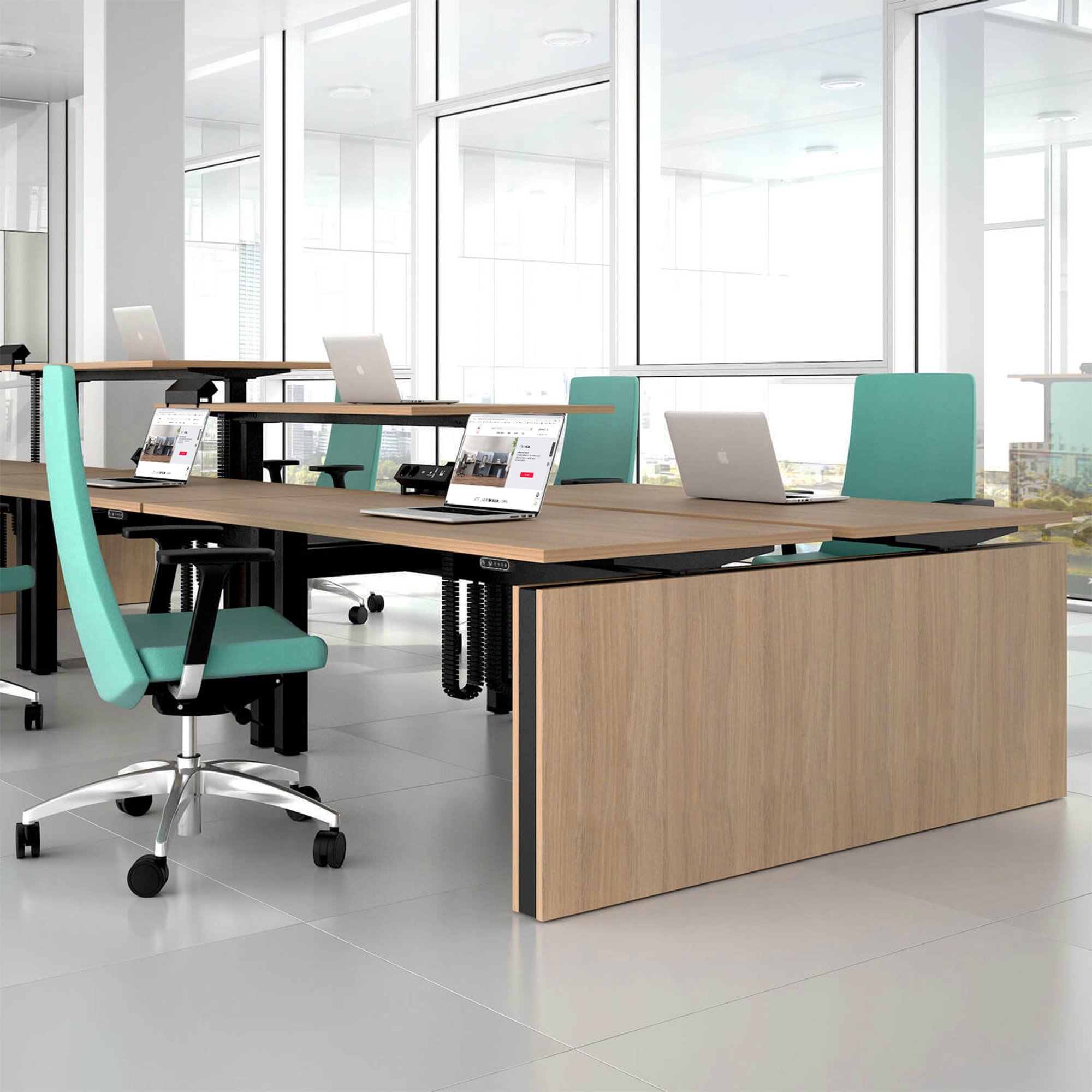 MOTION Desk del team | 1400 - 1800 mm, regolabile in altezza elettricamente, bianco - 16 Main Image