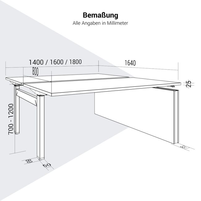 MOTION Team-Schreibtisch | 1400 - 1800 mm, elektrisch höhenverstellbar, Sandesche MOTION Team-Schreibtisch | 1400 - 1800 mm, elektrisch höhenverstellbar, Sandesche