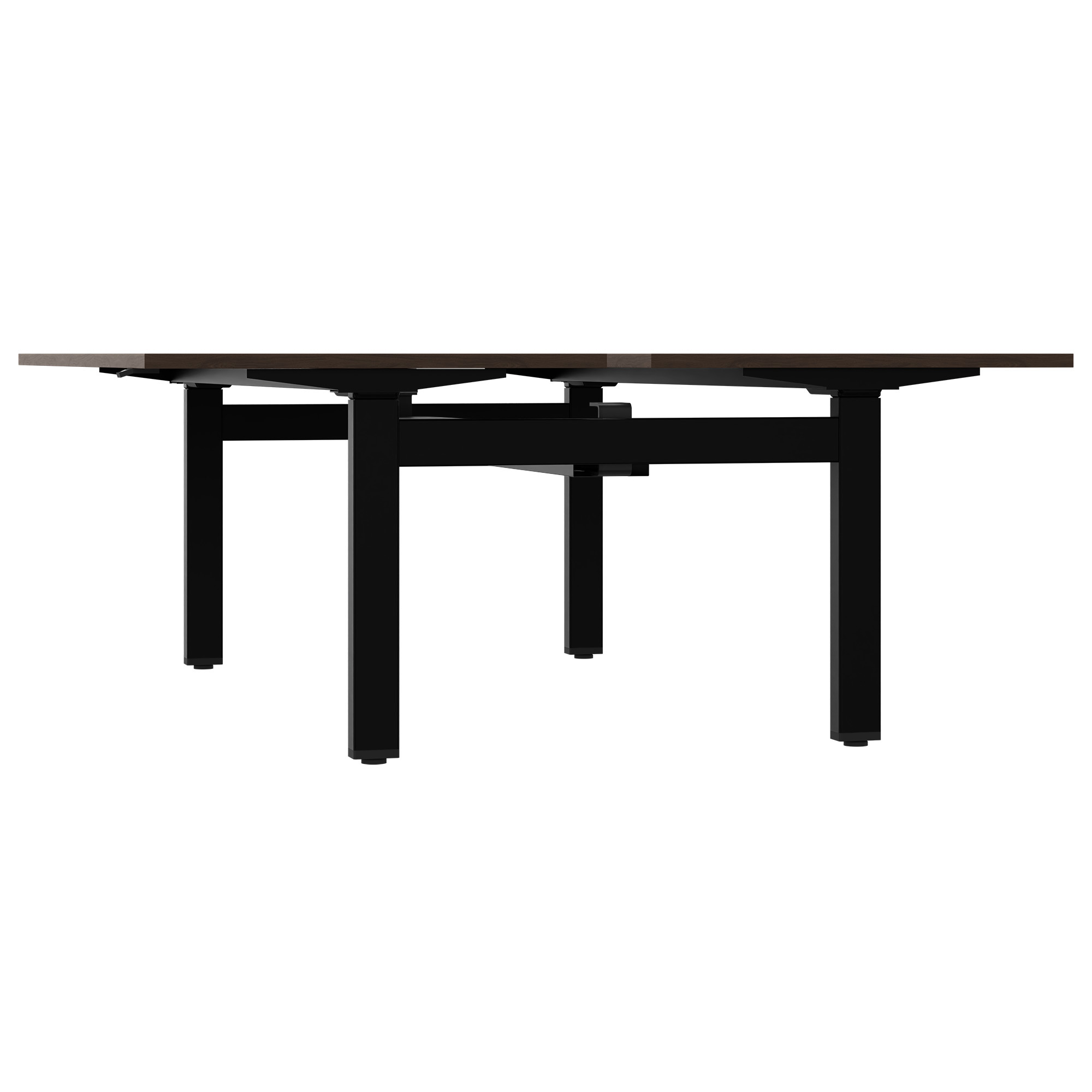 MOTION team desk | 1400 - 1800 mm, electrically height adjustable, walnut - 3 Main Image