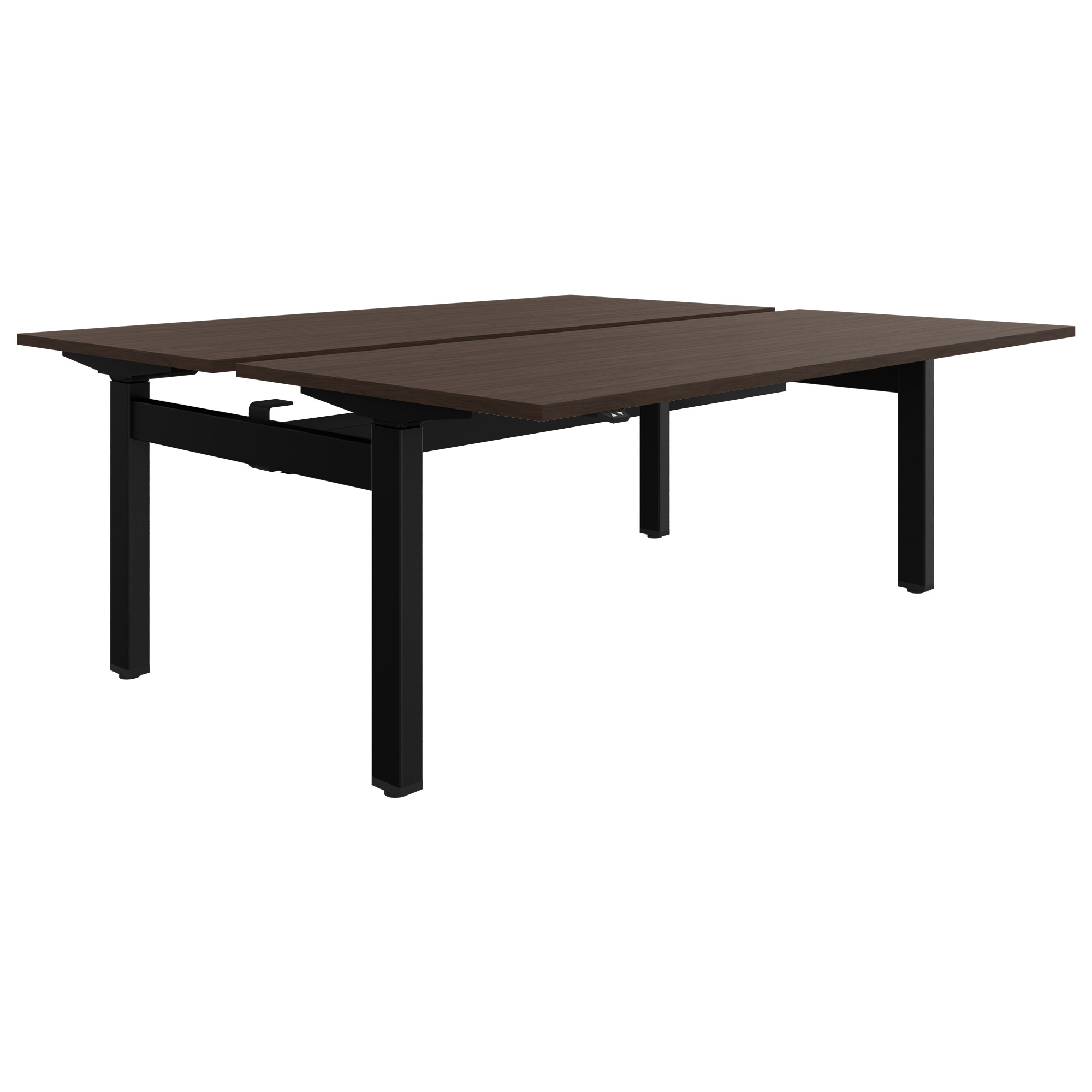 MOTION team desk | 1400 - 1800 mm, electrically height adjustable, walnut - 1 Main Image