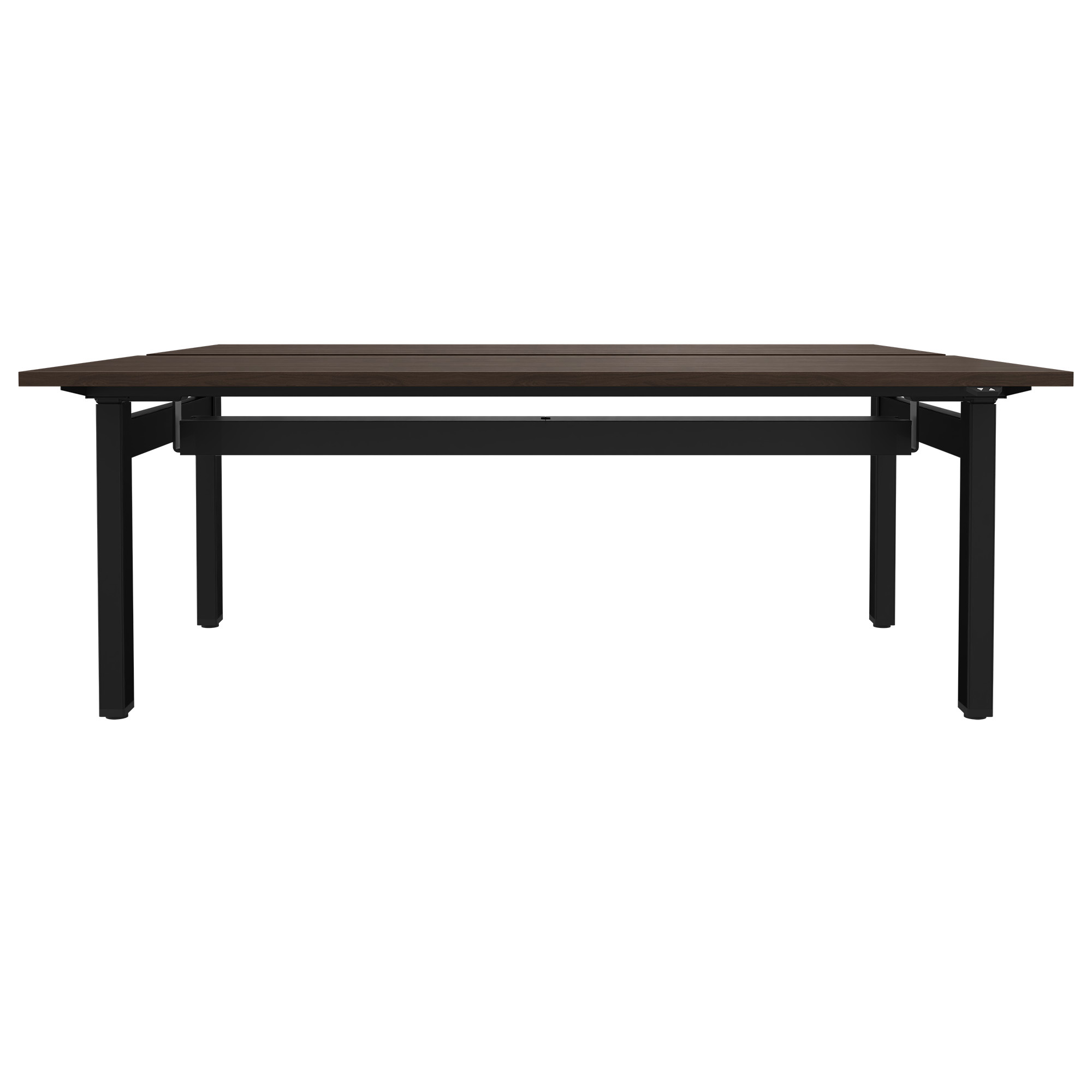 MOTION team desk | 1400 - 1800 mm, electrically height adjustable, walnut - 2 Main Image