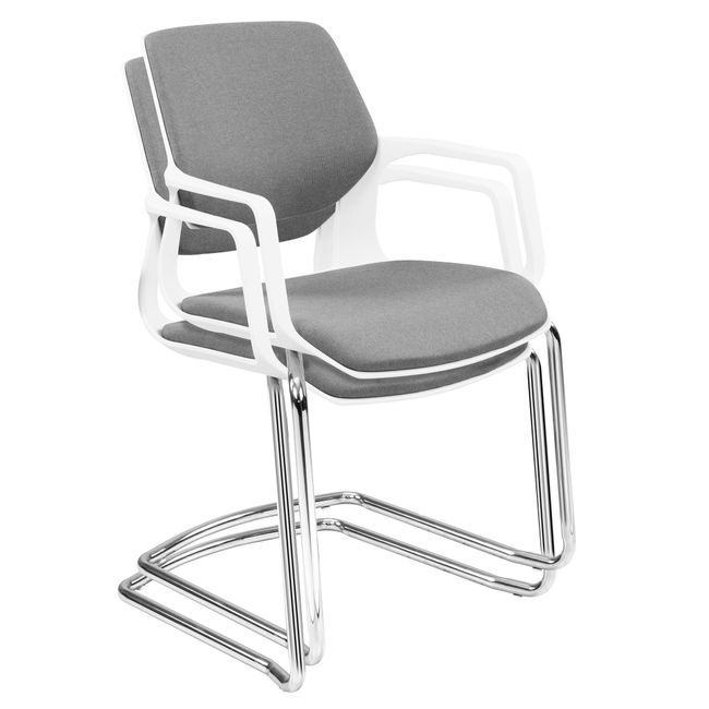 FILO Freischwinger | Armlehnen, Stapelbar, Grau