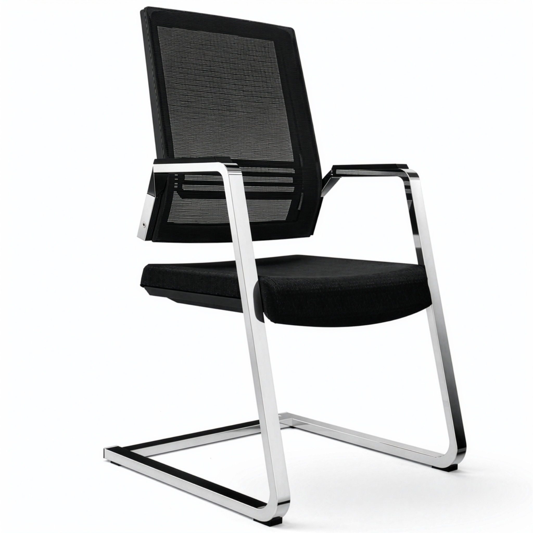 GT-1 Freischwinger | Armlehnen, Netzrücken, Lordosenstütze, Schwarz - 1 Main Image