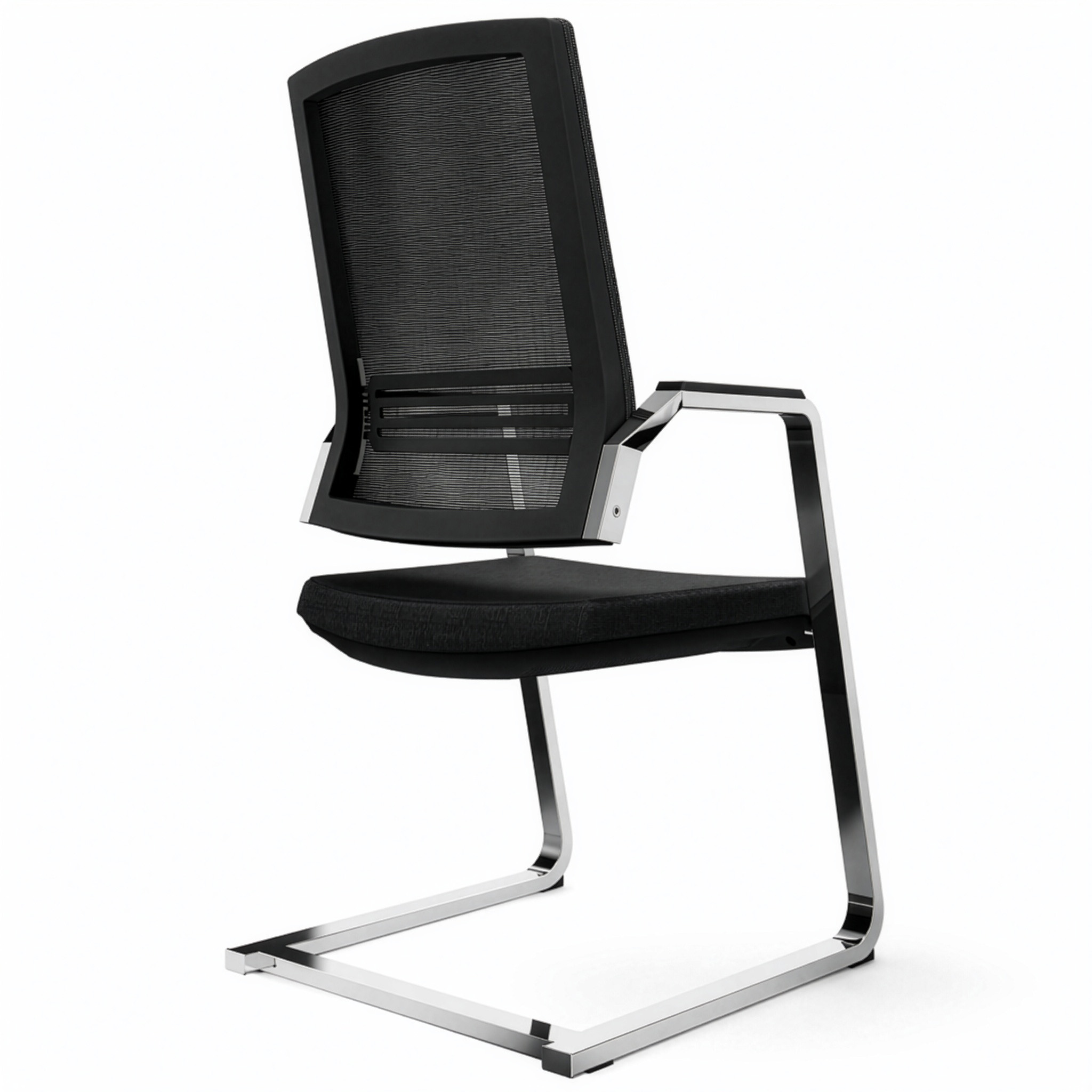 GT-1 Freischwinger | Armlehnen, Netzrücken, Lordosenstütze, Schwarz - 3 Main Image