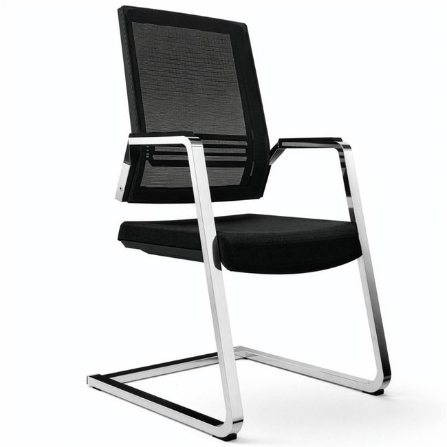 GT-1 Freischwinger | Armlehnen, Netzrücken, Lordosenstütze, Schwarz