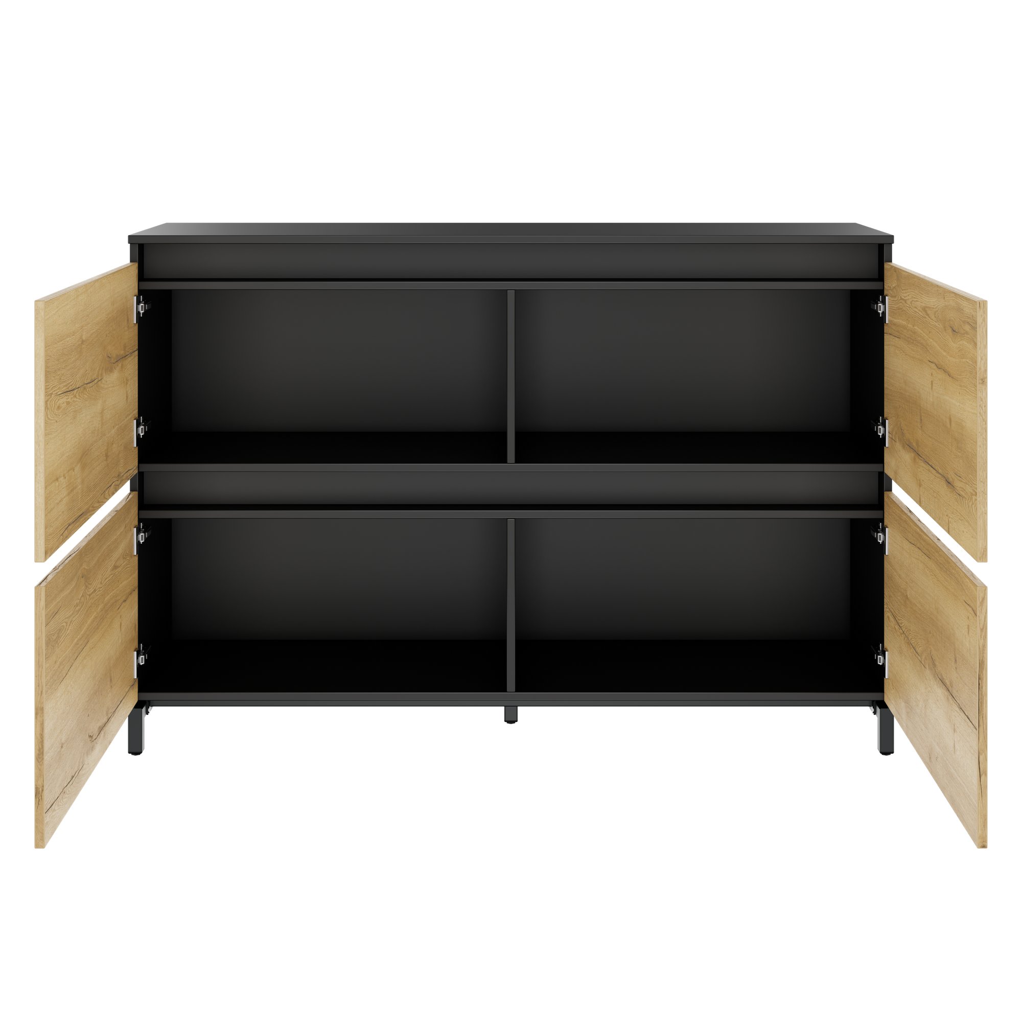ART Highboard | 2 oh, 1600 x 1080 mm, grigio scuro in quercia selvatica - 3 Main Image
