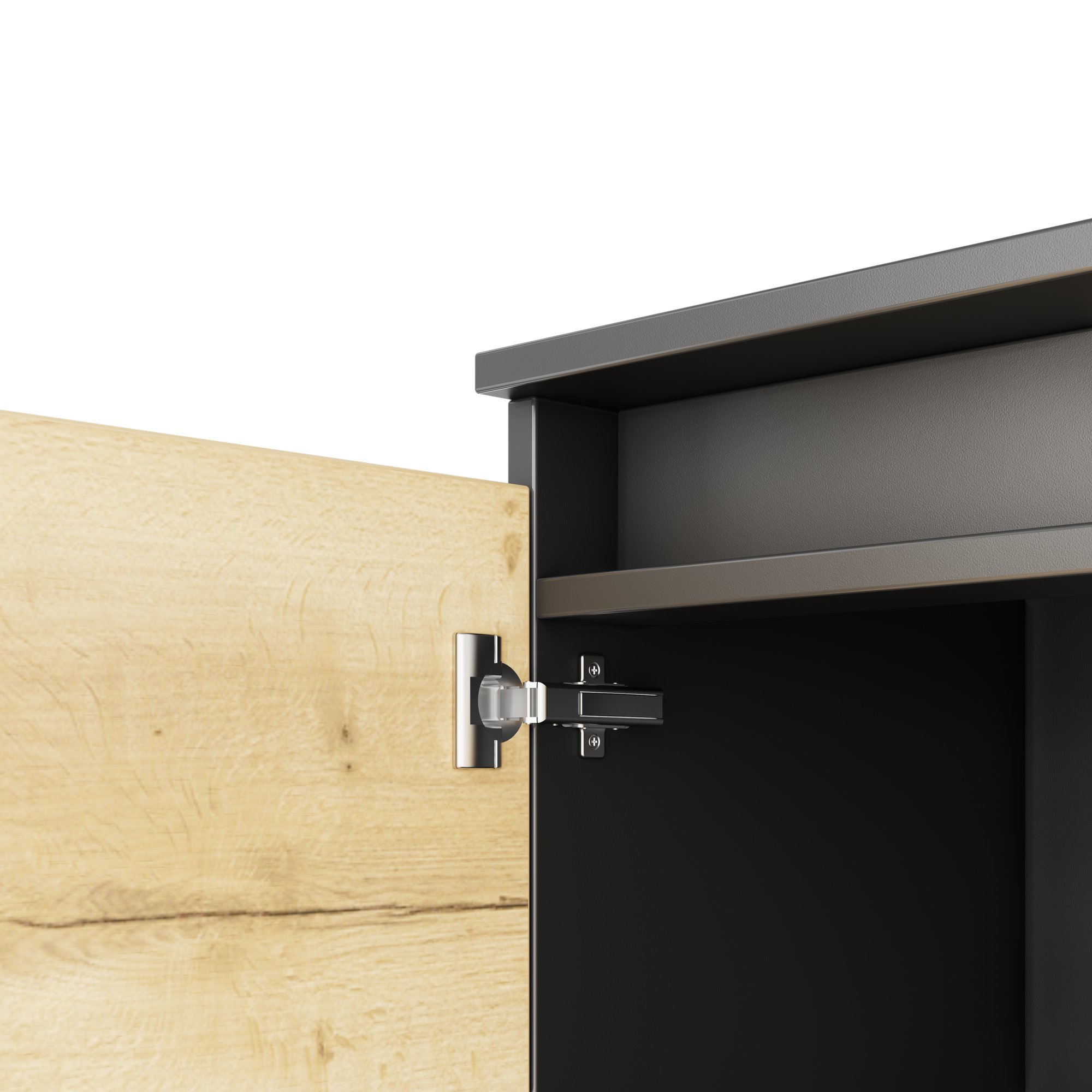 ART Highboard | 2 oh, 1600 x 1080 mm, grigio scuro in quercia selvatica - 8 Main Image