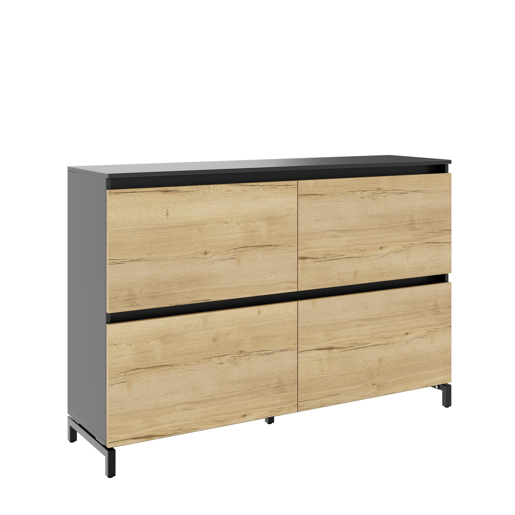 ART Highboard | 2 oh, 1600 x 1080 mm, grigio scuro in quercia selvatica - 1 Main Image