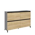 ART Highboard | 2 oh, 1600 x 1080 mm, grigio scuro in quercia selvatica - 1 Thumbnail Image