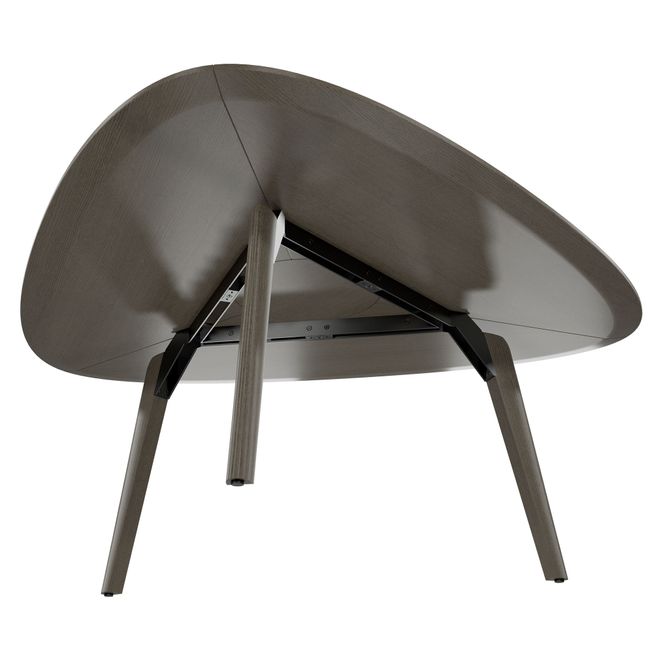 BRALCO RAIL meeting table | Triangular, 1794 x 1716 mm (6 people), real wood, dark gray oak - 2 Main Image