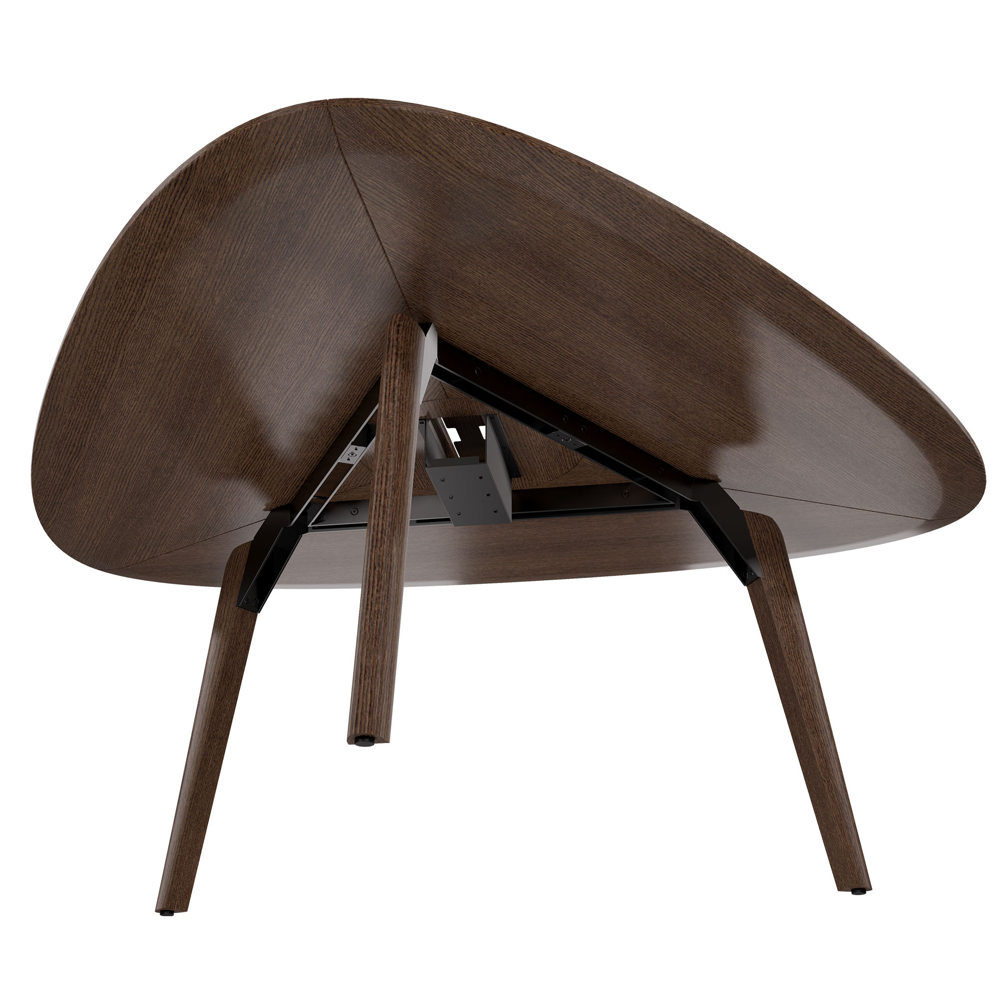 BRALCO RAIL meeting table | Triangular, 1794 x 1716 mm (6 people), real wood, tobacco oak - 2 Main Image