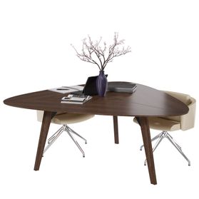 BRALCO RAIL Besprechungstisch | Dreieckig, 1794 x 1716 mm (6 Personen), Echtholz, Eiche Tabak