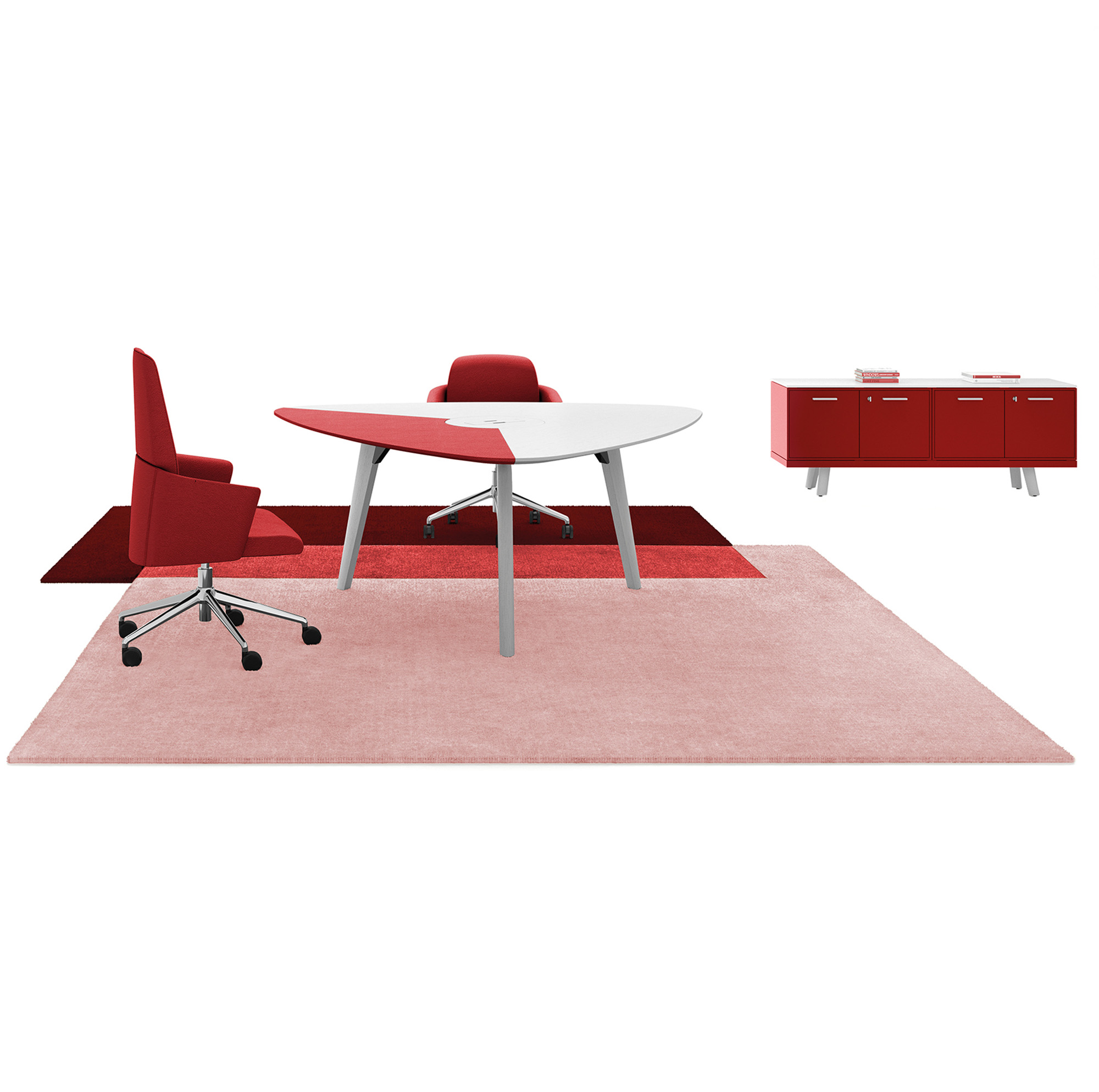BRALCO RAIL meeting table | Triangular, 1794 x 1716 mm (6 people), real wood, black oak - 13 Main Image