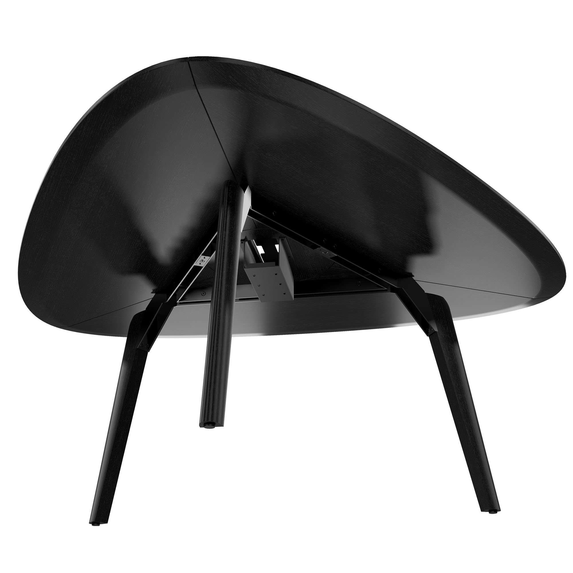 BRALCO RAIL meeting table | Triangular, 1794 x 1716 mm (6 people), real wood, black oak - 5 Main Image