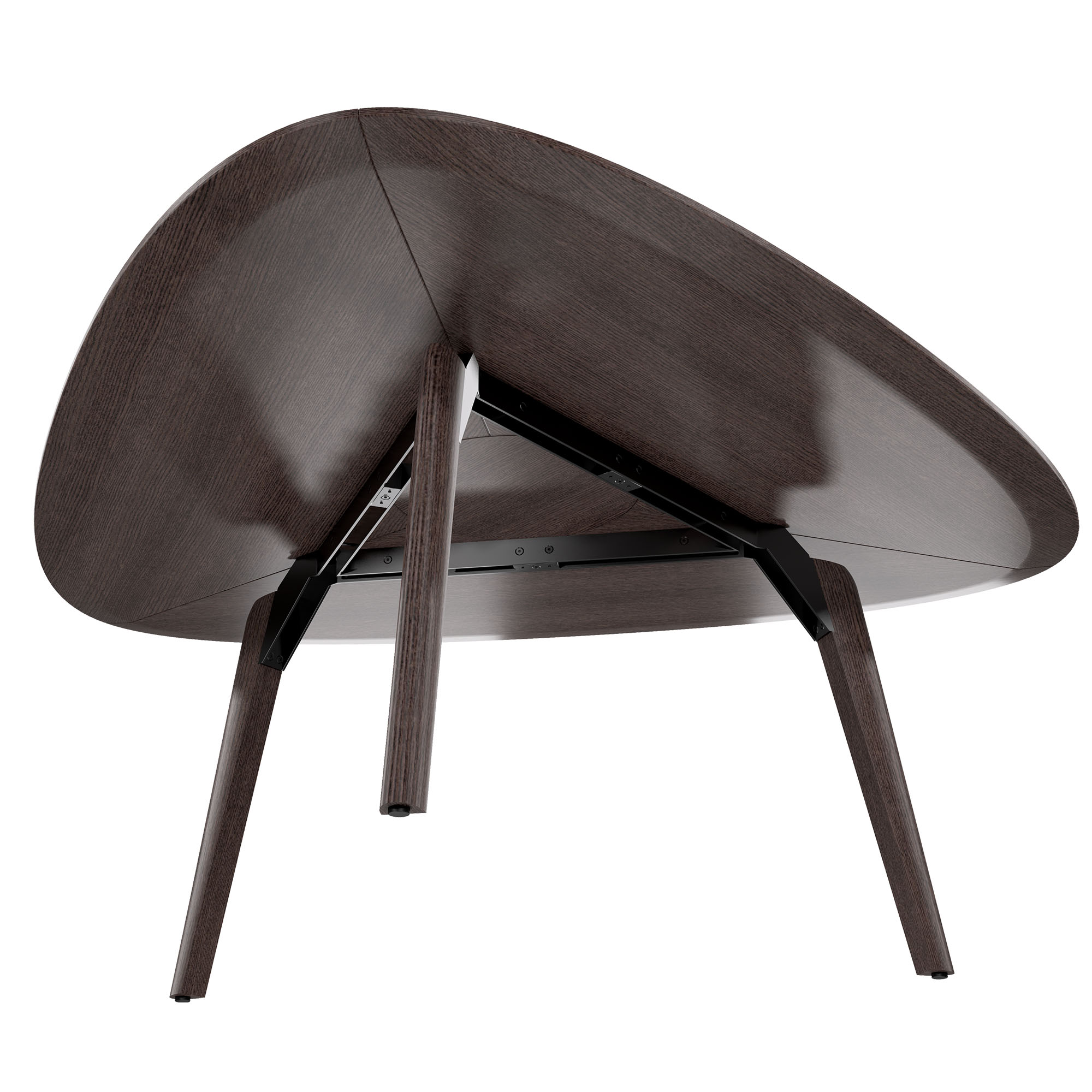 BRALCO RAIL meeting table | Triangular, 1794 x 1716 mm (6 people), real wood, carbon oak - 2 Main Image