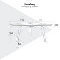 BRALCO RAIL meeting table | Triangular, 1794 x 1716 mm (6 people), real wood, carbon oak - 10 Thumbnail Image