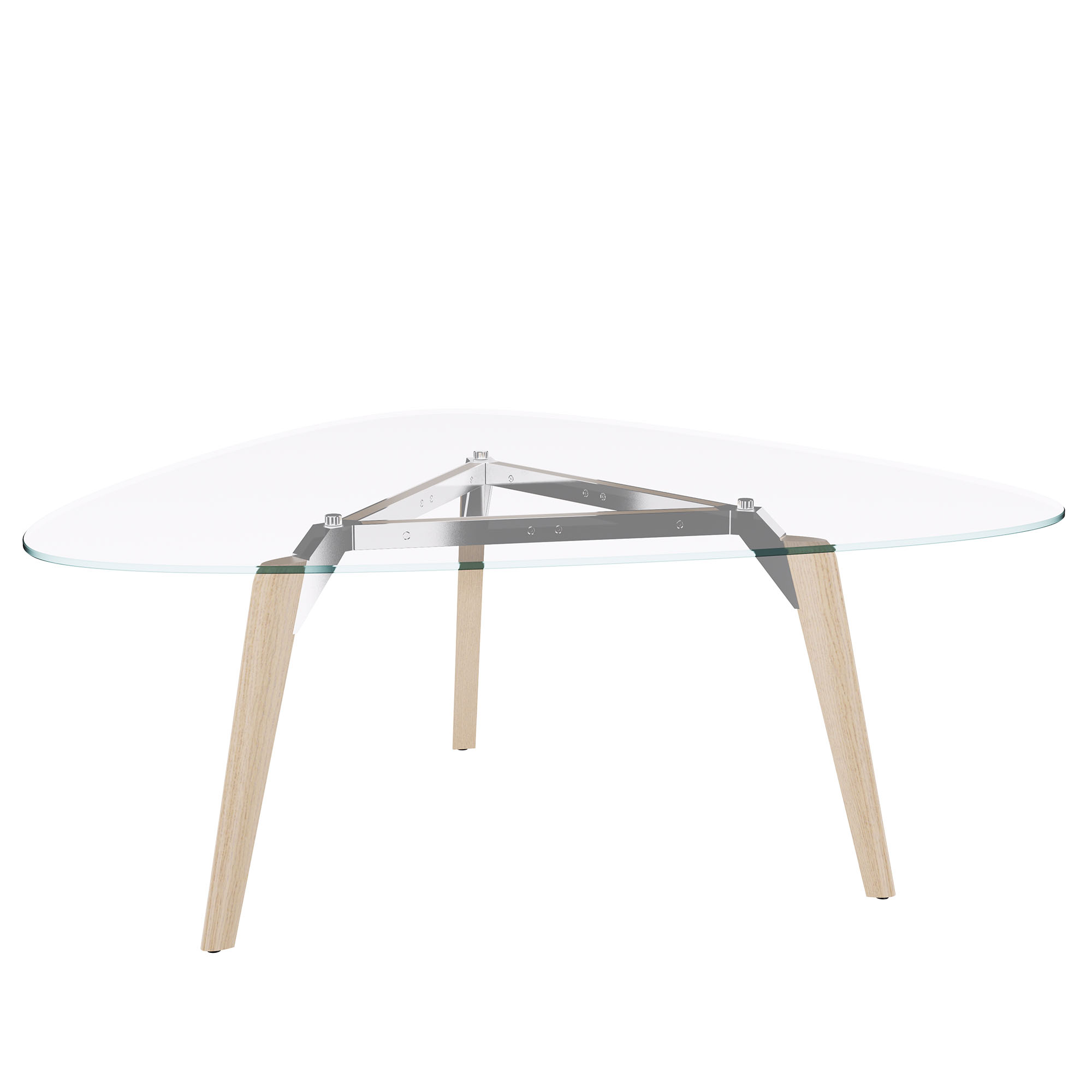BRALCO RAIL meeting table | Triangular, 1794 x 1716 mm (6 people), glass table top - 1 Main Image