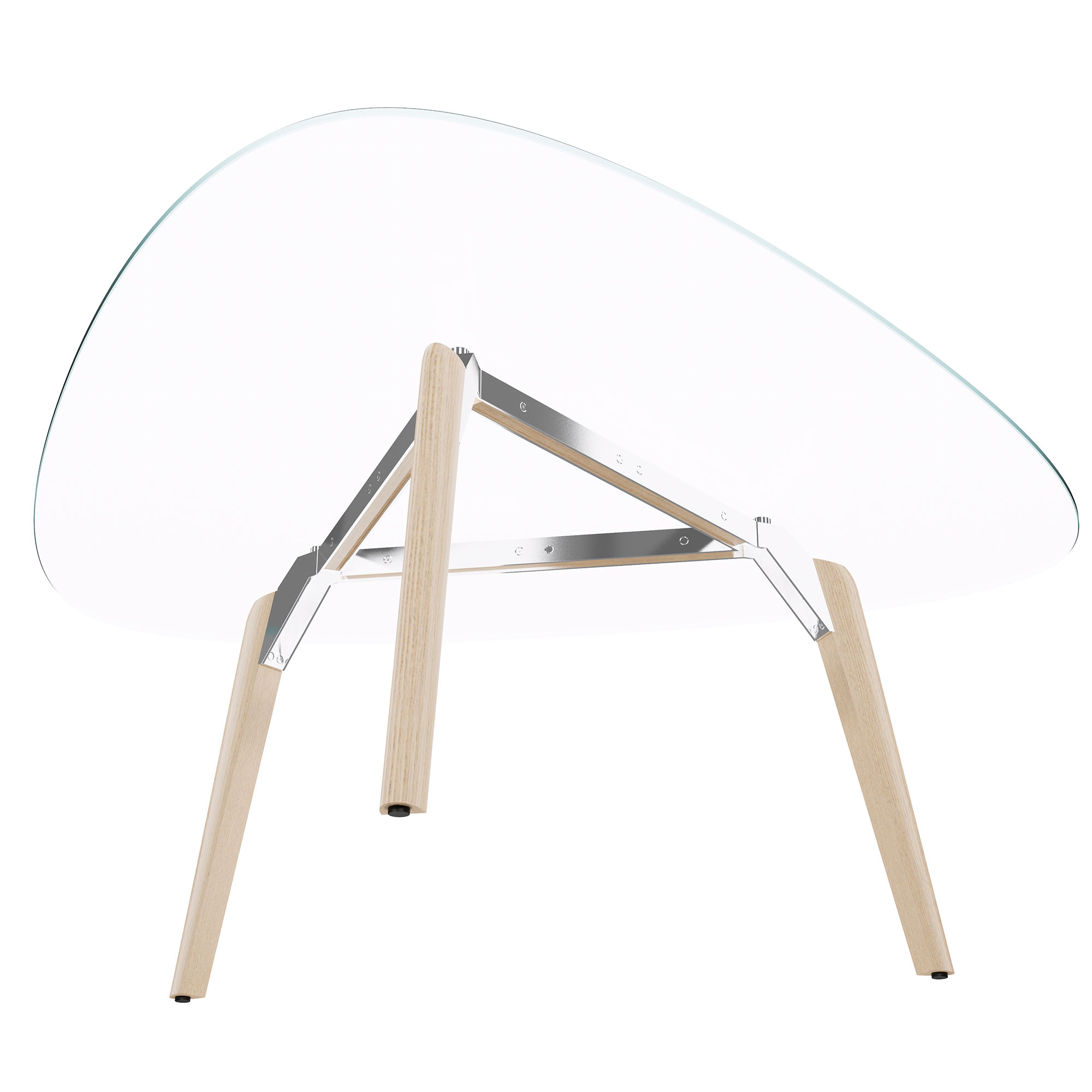 BRALCO RAIL meeting table | Triangular, 1794 x 1716 mm (6 people), glass table top - 2 Main Image