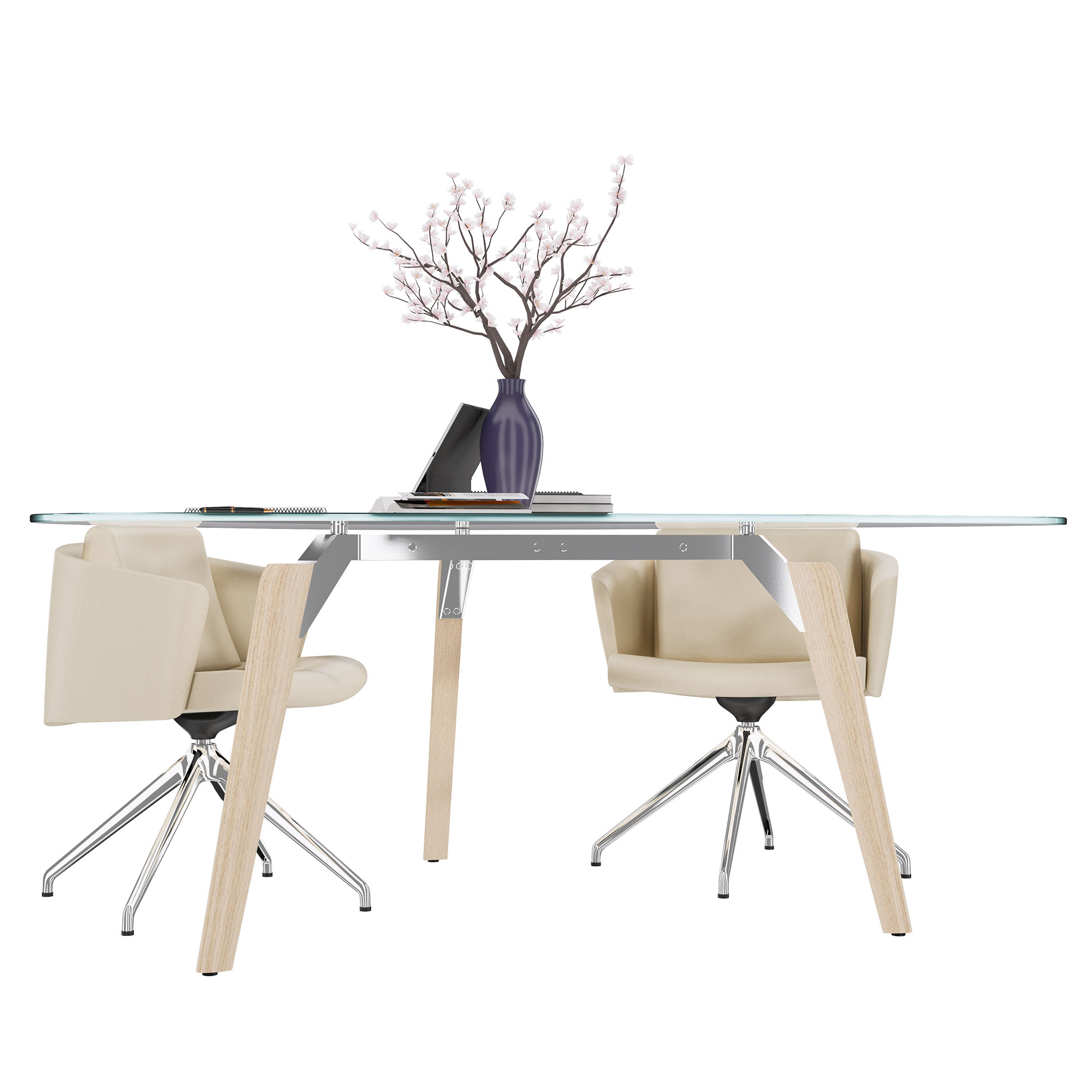 BRALCO RAIL meeting table | Triangular, 1794 x 1716 mm (6 people), glass table top - 5 Main Image