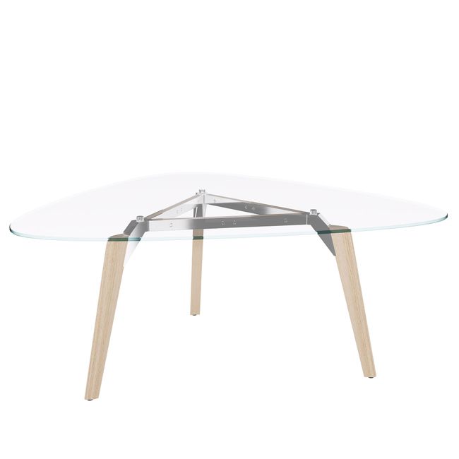 BRALCO RAIL Meeting table | Triangular, 1794 x 1716 mm (6 people), glass tabletop  - 1 Main Image
