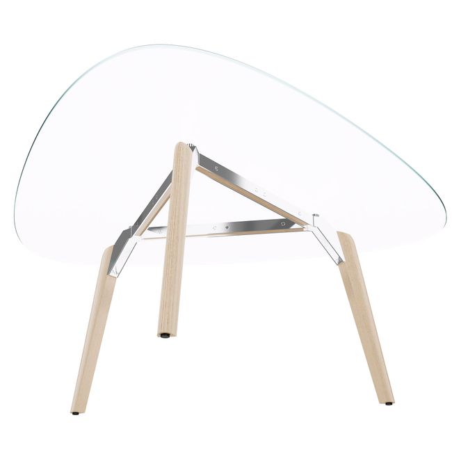 BRALCO RAIL Meeting table | Triangular, 1794 x 1716 mm (6 people), glass tabletop  - 2 Main Image