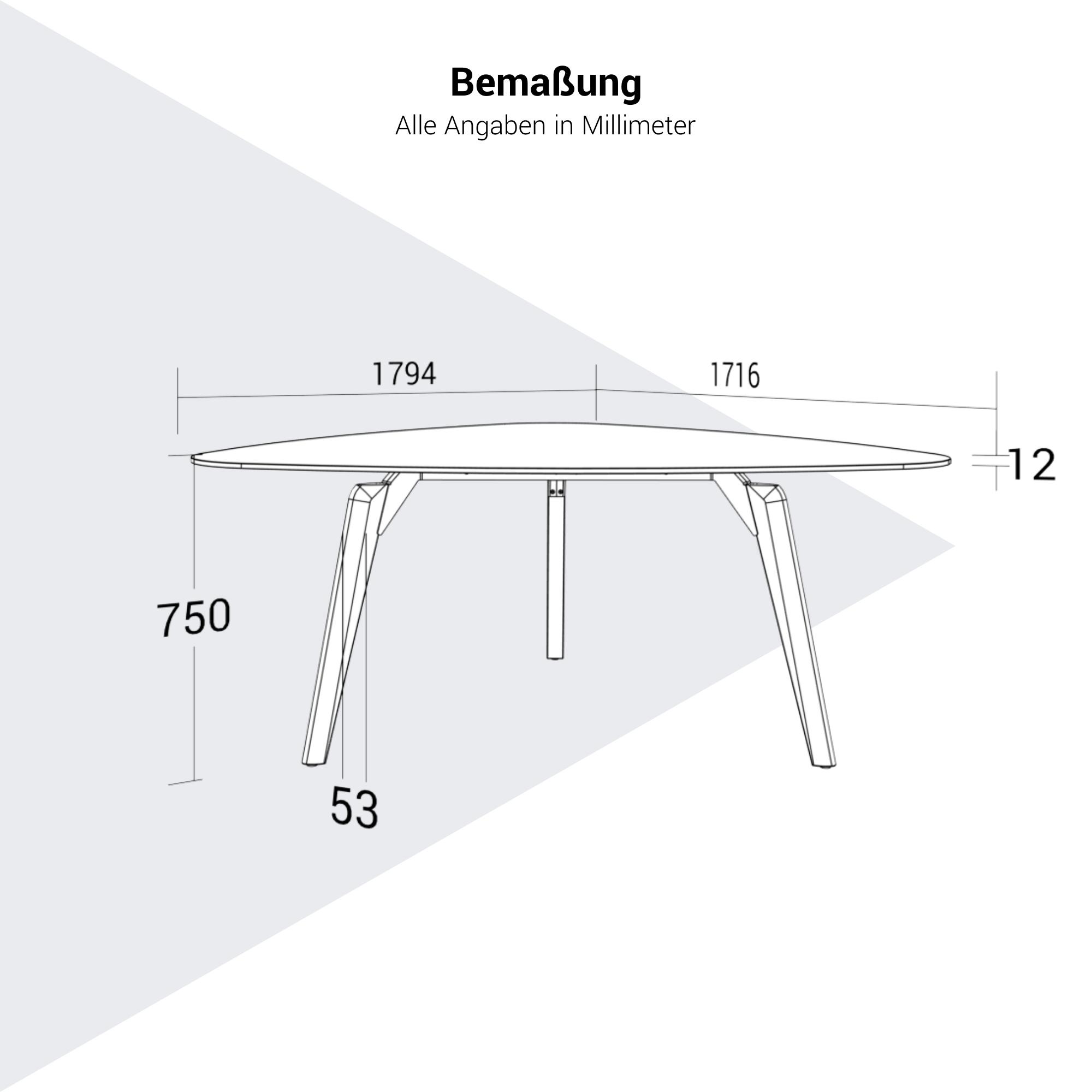 BRALCO RAIL meeting table | Triangular, 1794 x 1716 mm (6 people), gray tinted glass table top - 10 Main Image