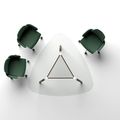 BRALCO RAIL meeting table | Triangular, 1794 x 1716 mm (6 people), gray tinted glass table top - 11 Thumbnail Image