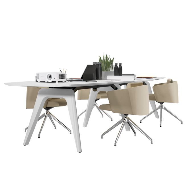 Bralco RAIL Conference table | 3600 x 1200 mm, oak white - 3 Main Image