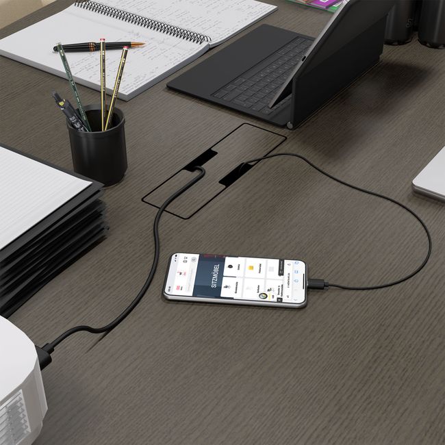 BRALCO RAIL Konferenztisch | 3600 x 1200 mm, Eiche Dunkelgrau