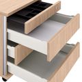 NOVA Rollcontainer | 3 Schubladen + 1 Kleinteilefach, 600 mm tief, Bernsteineiche - 7 Thumbnail Image