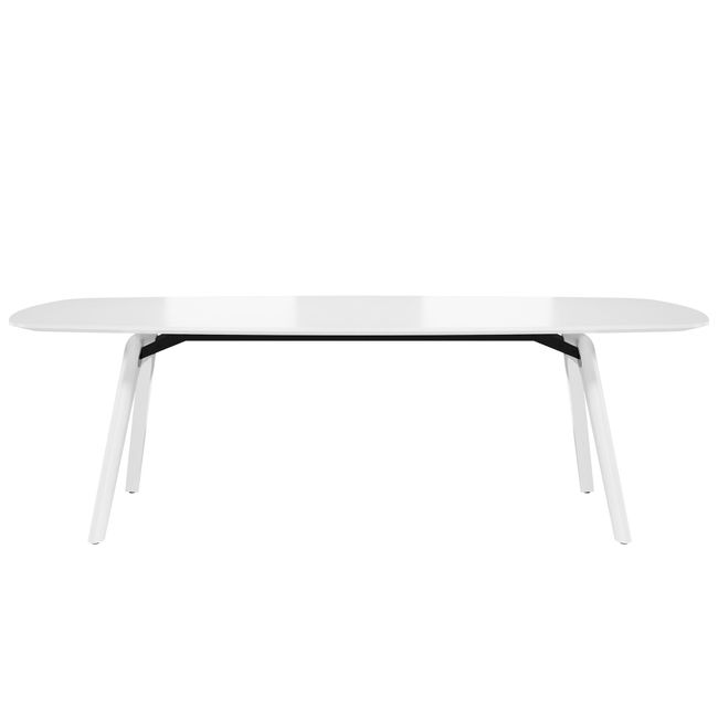 BRALCO RAIL Besprechungstisch | Bootsform 2400 - 2800 mm (8 - 10 Personen) | Echtholz, Eiche Weiß