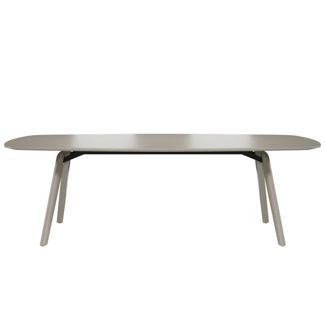 BRALCO RAIL Besprechungstisch | Bootsform 2400 - 2800 mm (8 - 10 Personen) | Echtholz, Eiche Hellgrau