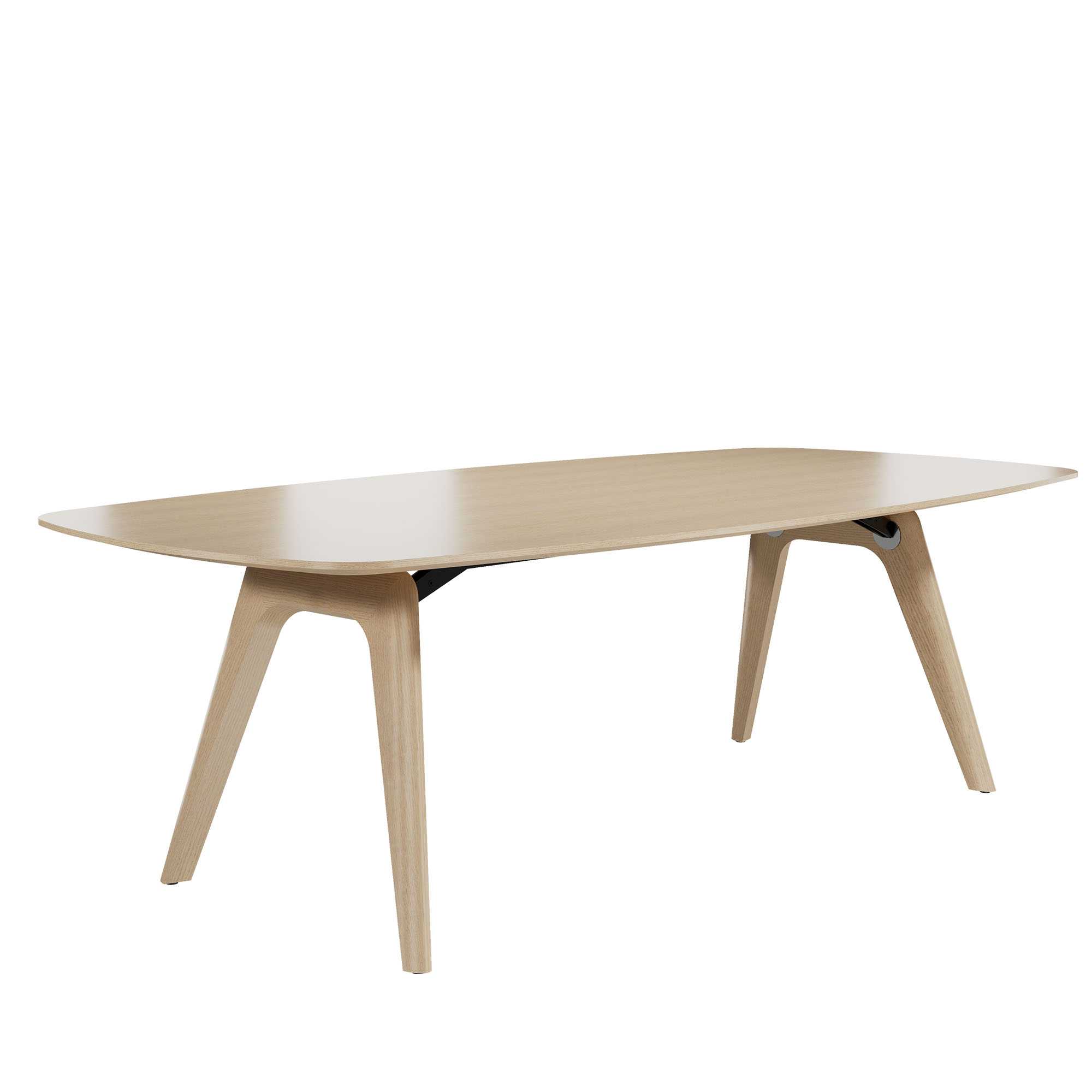 BRALCO RAIL meeting table | Boat shape 2400 - 2800 mm (8 - 10 people) | Real wood, natural oak - 1 Main Image