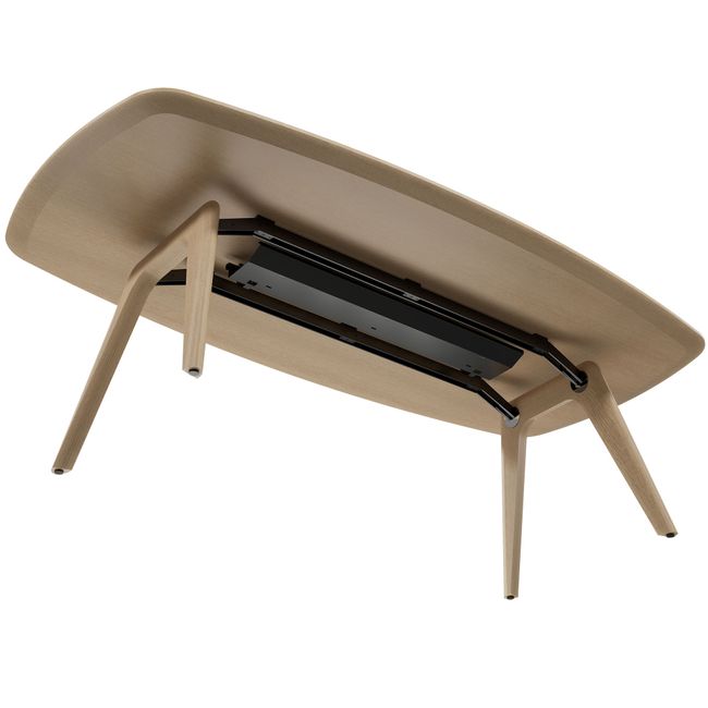 BRALCO RAIL Besprechungstisch | Bootsform 2400 - 2800 mm (8 - 10 Personen) | Echtholz, Eiche Natur