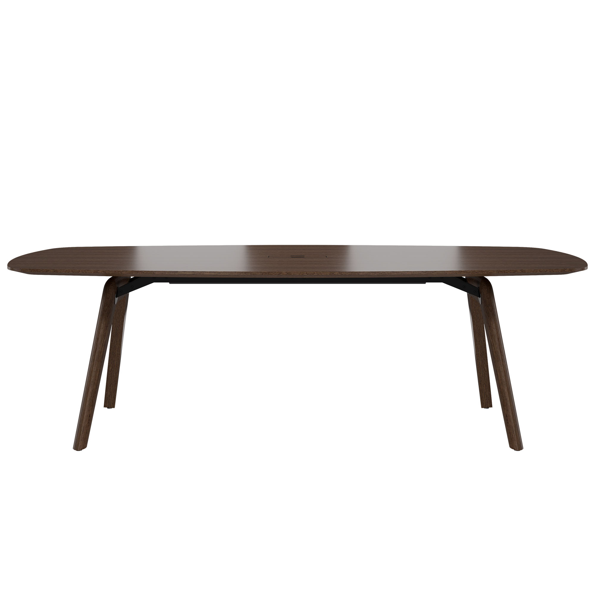 BRALCO RAIL meeting table | Boat shape 2400 - 2800 mm (8 - 10 people) | Real wood, oak tobacco - 2 Main Image
